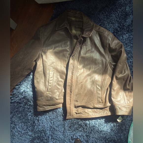Men’s XXL Dark Brown Leather Coat - Picture 1 of 4